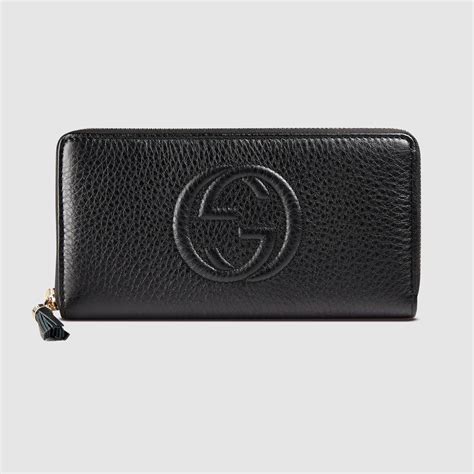 gucci wallet men's black soho pebbled leather|original Gucci black leather wallet.